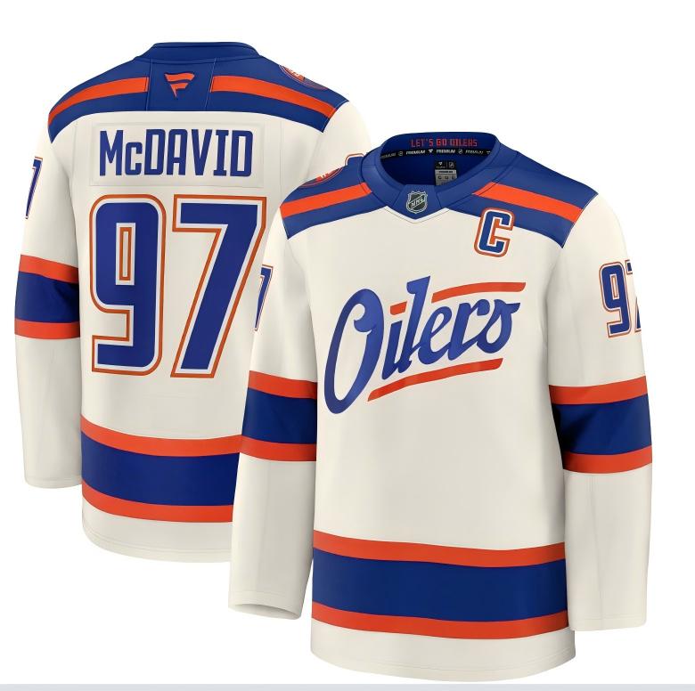 Custom Men Edmonton Oilers white 2025 NHL jersey(1)